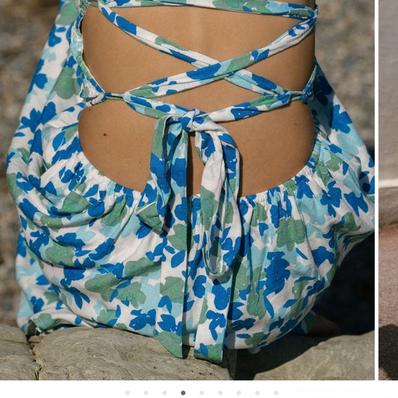 Floral Blue and White Maxi Dress - Picture 4 of 7